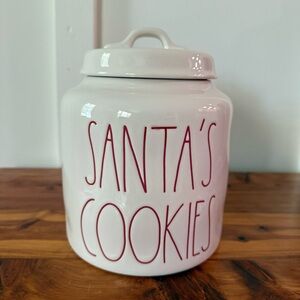 Rae Dunn SANTA'S COOKIES Large White Ceramic Canister